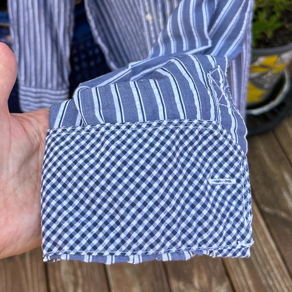 JAMES CAMPBELL Stripe Shirt with Contrasting Cuffs - XL - Picture 6 of 9